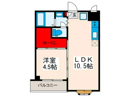 ルミエール町屋(1LDK/3階)の間取り写真