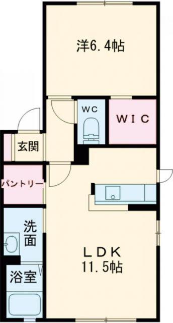 ヒルビレッジ B(1LDK/1階)の間取り写真
