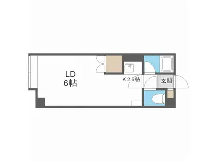 ハイムはせ川(1DK/3階)の間取り写真