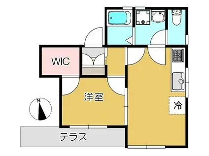 ISLE NAKANOBU(1DK/1階)の間取り写真