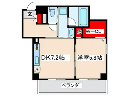 ALLVIO新町(1DK/3階)の間取り写真