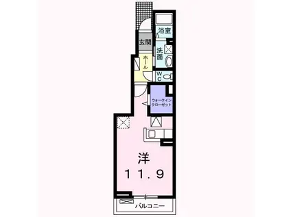 アラマート(ワンルーム/1階)の間取り写真