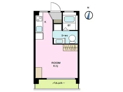 ヴィラオリンポス(ワンルーム/3階)の間取り写真