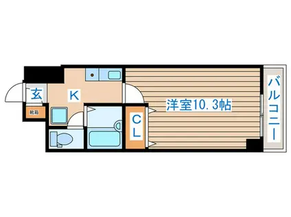 プルミエ原町(1K/4階)の間取り写真