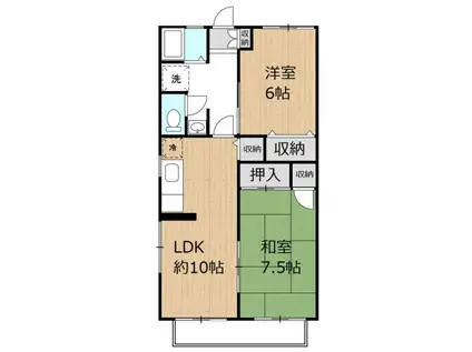 サブラインセジュール(2LDK/2階)の間取り写真