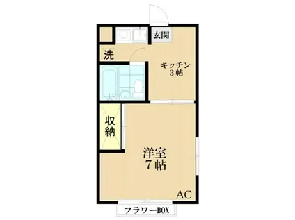 メゾンドールS(1K/3階)の間取り写真