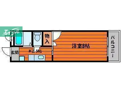 SKマンション(1K/2階)の間取り写真