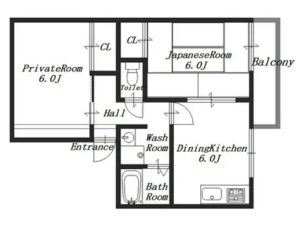 タウニィー森口B棟(2DK/2階)の間取り写真