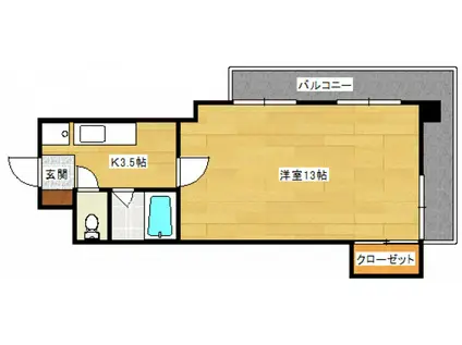 第1木本ビル(1K/7階)の間取り写真