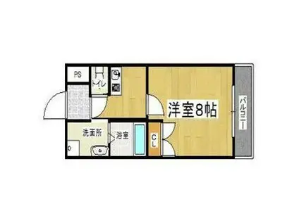 エイチ・ツー・オー新町I(1K/5階)の間取り写真