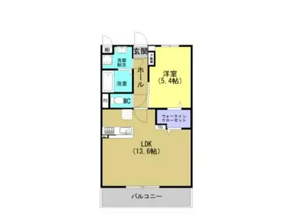 ヒルトップ・ヴァレ(1LDK/2階)の間取り写真