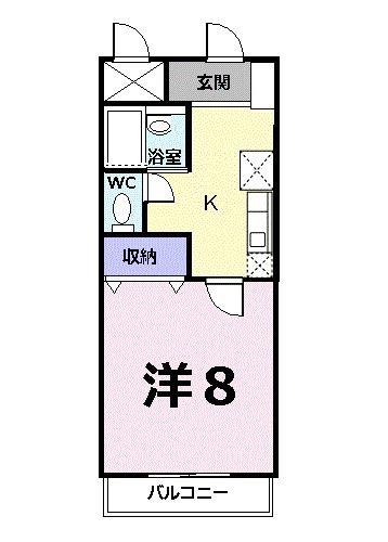 シャンドフレーズ(1K/3階)の間取り写真