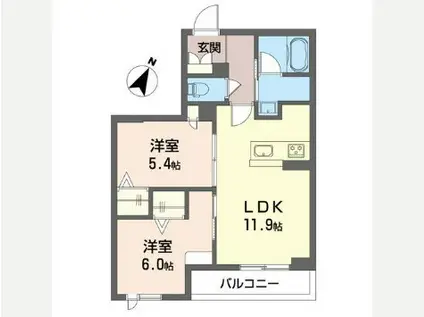 サクラプラス(2LDK/3階)の間取り写真