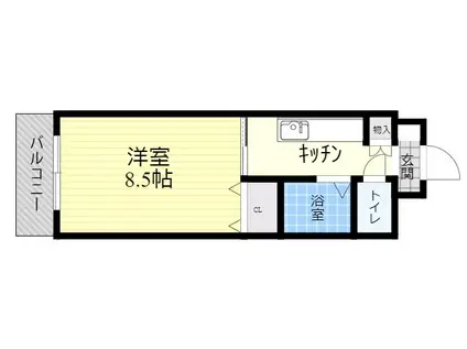 トレステーラ賀来2(1K/4階)の間取り写真