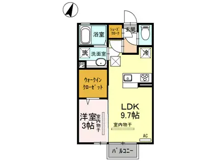 D-ROOMカサ・デ・プラセール103(1LDK/1階)の間取り写真