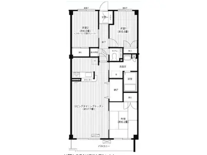 フラット日吉コートB(3LDK/2階)の間取り写真