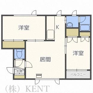 ASC2000(2LDK/2階)の間取り写真