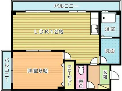 シェーネルボーネン(1LDK/4階)の間取り写真