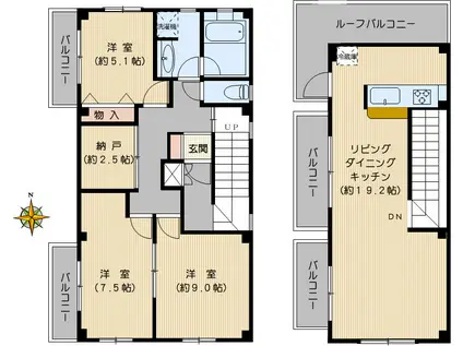 フェリース本郷(3SLDK/4階)の間取り写真