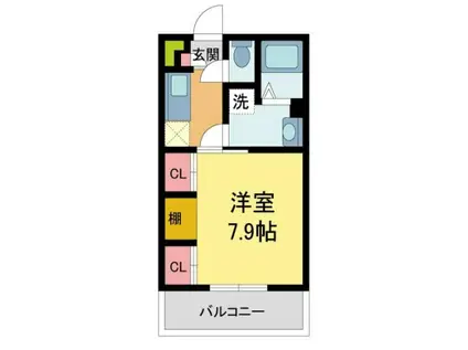 リブリ門戸厄神(1K/1階)の間取り写真