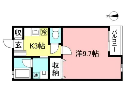 サンハイツ参番館(1K/1階)の間取り写真