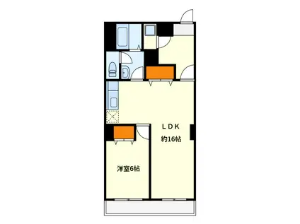 ジャンボール練馬(1LDK/6階)の間取り写真