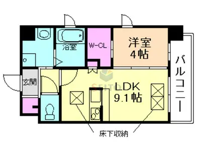 スプランディッド新大阪DUE(1LDK/5階)の間取り写真