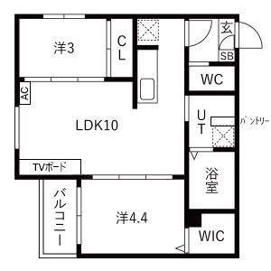 TIDY大江(2LDK/1階)の間取り写真