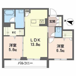 LA PALAIS VERT ラ・パレヴェール(2LDK/3階)の間取り写真