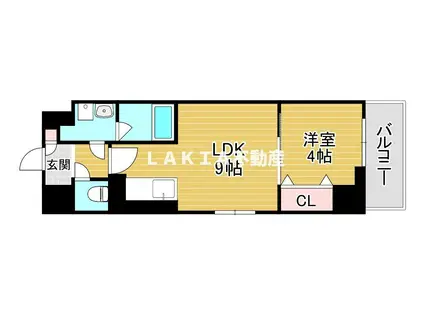 アリビオ大阪港(1LDK/4階)の間取り写真
