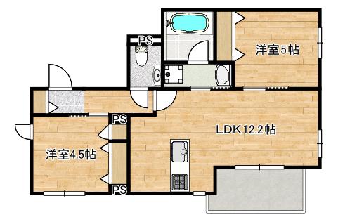 木月4丁目ヘーベルメゾン(2LDK/4階)の間取り写真