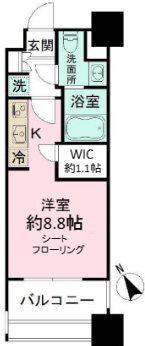 パークアクシス福岡県庁前(ワンルーム/13階)の間取り写真