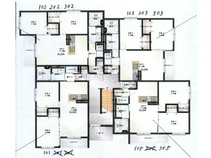 Kレジデンス御旅(2LDK/3階)の間取り写真