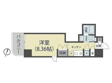 SUGAR CUBE MIYAHARA(1K/9階)の間取り写真