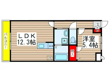 ビューアイランド弐番館(1LDK/3階)の間取り写真