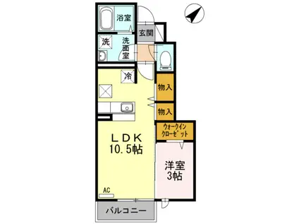 カーサ デ リョウ(1LDK/1階)の間取り写真