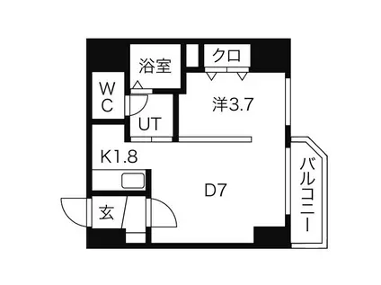 レジデンスタワー札幌(1LDK/6階)の間取り写真