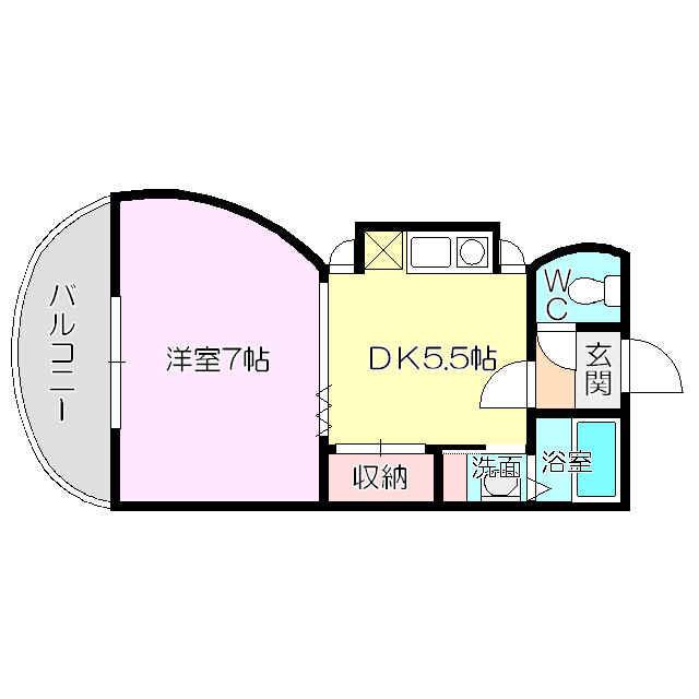 カサ・デル・ドイ(1DK/6階)の間取り写真