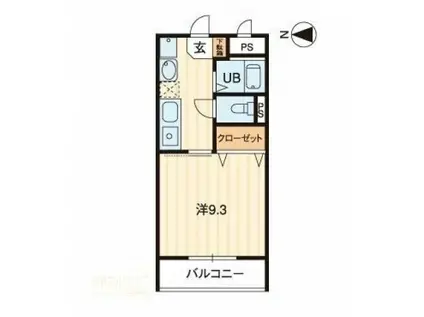 ボンヌ・シャンス(1K/2階)の間取り写真