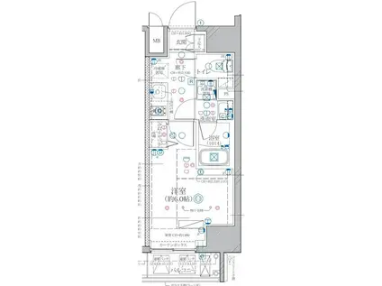ディアレイシャス東別院(1K/9階)の間取り写真