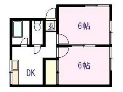 サトウコーポ(2K/2階)の間取り写真