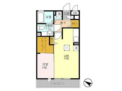 フローラ(1LDK/1階)の間取り写真