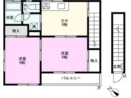 サンコーポ赤山(2DK/2階)の間取り写真