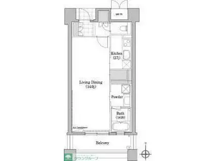 プライムメゾン東桜(ワンルーム/9階)の間取り写真