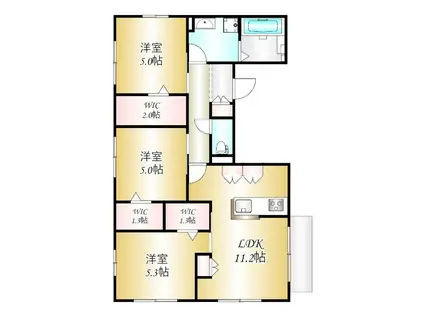 ヴィブレハイム・K(3LDK/1階)の間取り写真