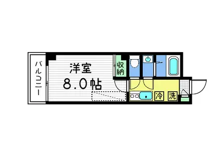 G・F東本願寺(1K/3階)の間取り写真