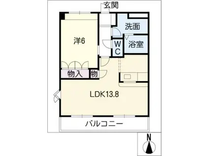 ティンカーベル(1LDK/1階)の間取り写真