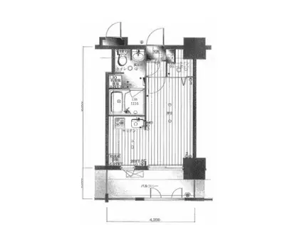 ラ・ファセ箱崎(ワンルーム/4階)の間取り写真