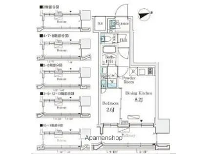 リビオメゾン御茶ノ水イースト(1DK/13階)の間取り写真
