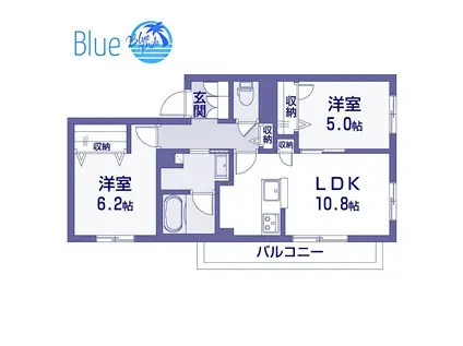 ランポポ コディ ガンダ(2LDK/1階)の間取り写真